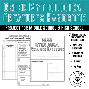 Preview of Greek Mythological Creatures Handbook ELA Project for Middle & High NO PREP!