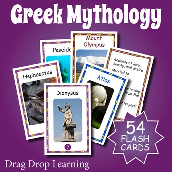 Preview of Ancient Greek Mythology Gods, Heroes, Creatures and Places FLASHCARDS