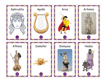 Ancient Greek Mythology Gods, Heroes, Creatures and Places FLASHCARDS