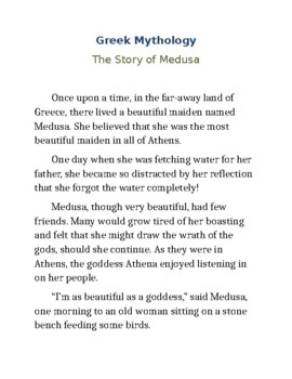 Preview of Greek Mythology: A Short Story about Medusa