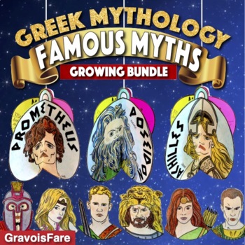 Preview of Greek Mythology Activity — Famous Greek Myths Circlebook Series BUNDLE