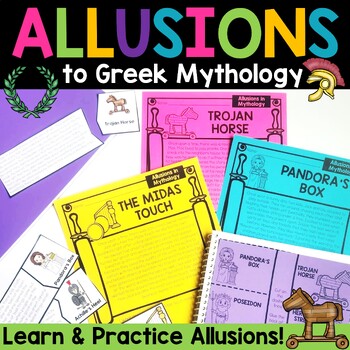 Preview of Greek Mythology Activities Allusions Posters Stories Unit RL.4.4 4th Grade
