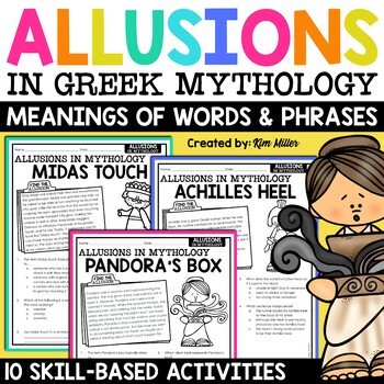 Preview of Greek Mythology Allusions Worksheets Activities Context Clues RL.4.4