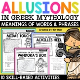 Greek Mythology Allusions Worksheets Activities Context Cl