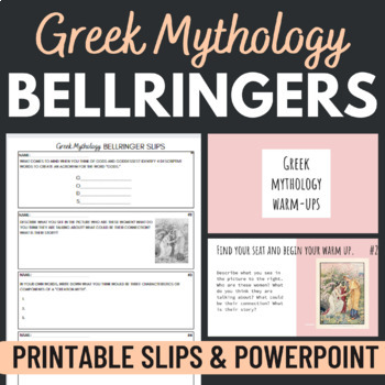 Preview of Greek Mythology Bellringers / Warm-ups / Do Nows