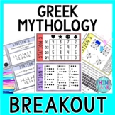 Greek Mythology Breakout Activity - Task Cards Puzzle Challenge