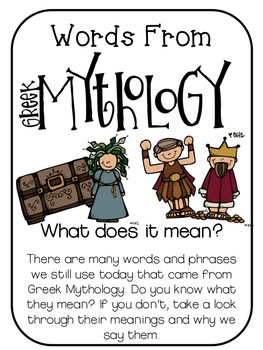 Preview of Greek Mythology Centers -  CCSS Based Learning  (RL 4.4)