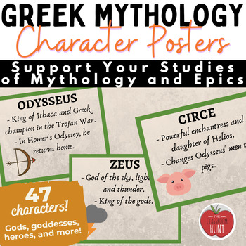 Preview of Greek Mythology Character Posters: Gods, Goddesses, Heroes, and More!