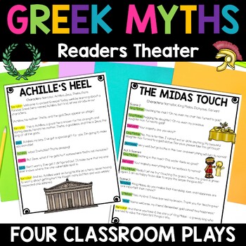 Preview of Greek Mythology Readers Theater RL.4.4 Classroom Plays 4th Grade Greek Mythology