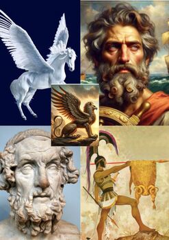 Preview of Greek Mythology Color BUNDLE,Pegasus,Odyssey,Griffin,Iliad, Golden Fleece 146pg!
