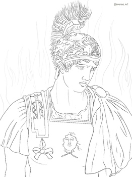 Preview of Greek Mythology Coloring Page: Ares