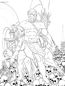 Preview of Greek Mythology Coloring Page: Hades