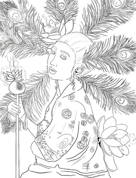 Preview of Greek Mythology Coloring Page: Hera