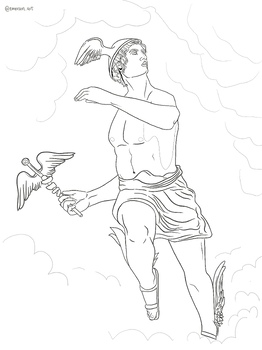 Preview of Greek Mythology Coloring Page: Hermes