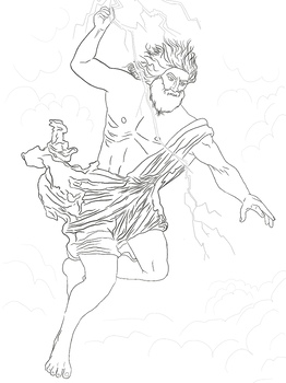 Preview of Greek Mythology Coloring Page: Zeus