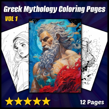 Preview of Greek Mythology Coloring Pages Vol 1 | FREE ⭐