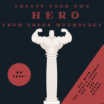 Preview of Greek Mythology, Create A Greek Hero Writing Activity, GOOGLE SLIDES