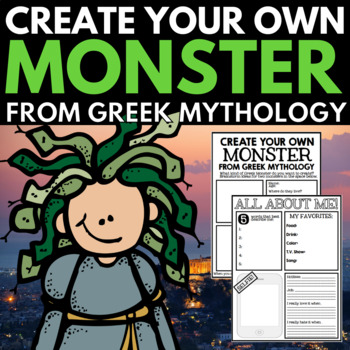 Preview of Greek Mythology Unit - Create A Monster Activity - Ancient Greece Myths Projects