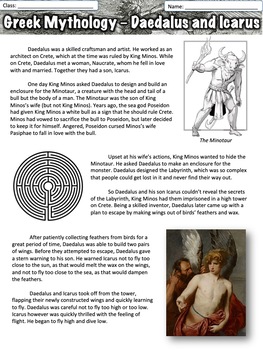 Preview of Greek Mythology - Daedalus and Icarus