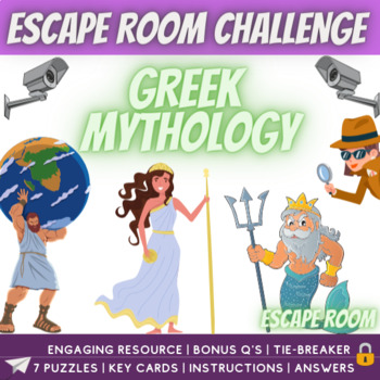 Preview of Greek Mythology Escape Room (God & Goddesses & Ancient Greece)