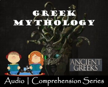 Preview of Ancient Greek Mythology | Distance Learning | Audio & Comprehension Worksheet