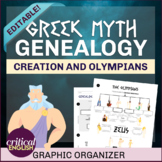 Greek Mythology: Genealogy of the Gods Graphic Organizer (