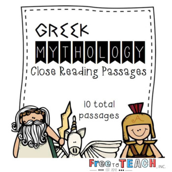 Preview of Greek Mythology God & Goddesses Close Reading Passages