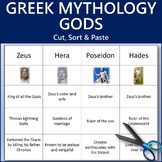 Greek Mythology Gods Cut, Sort and Paste Worksheet