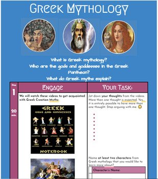 Preview of Greek Mythology HyperDoc Assignment