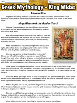 Preview of Greek Mythology King Midas