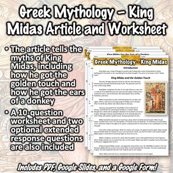 Greek Mythology for ESL: King Midas and The Golden Touch (CCSS aligned)