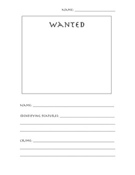 Greek Mythology: Monster Wanted Poster by Wright's Creations | TpT