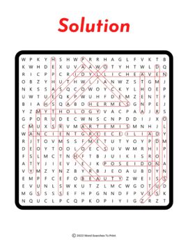 Greek Mythology Mount Olympus Word Search Puzzle by Word Searches To