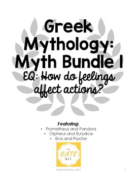 Preview of Greek Mythology Myth Pack 1: Exploring Feelings