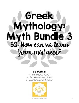 Preview of Greek Mythology Myth Pack 3: Learning From Mistakes