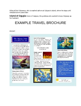 Preview of Greek Mythology Odyssey Travel Brochure Project