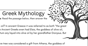 Preview of Greek Mythology: Olive Oil in Ancient Greece