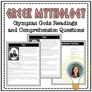 Greek Mythology Olympian Gods Reading by High Wattage Teaching | TpT