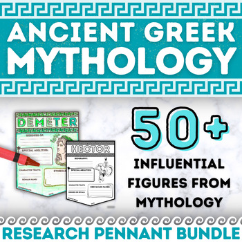 Greek Mythology Pennant Research Activity Bundle Ancient Greece Gods ...