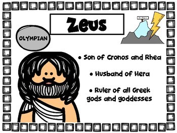 Greek Mythology Poster Set (Gods, Goddesses, Monsters) by Purple Palmetto