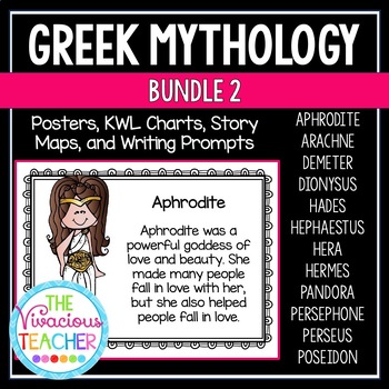 Preview of Greek Mythology Posters, KWL Charts, Story Maps, and Writing Prompts Bundle 2