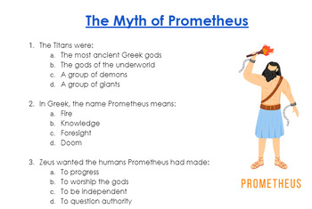 Preview of Greek Mythology- Prometheus: Ted-ED Viewing Guide