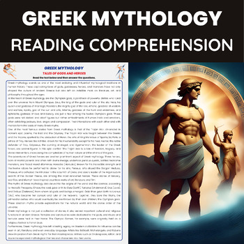 Preview of Greek Myth Reading Comprehension for Greek Mythology