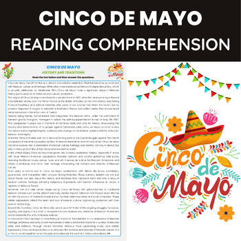 Preview of Cinco de Mayo Reading Passage | History and Traditions | May 5th Mexico