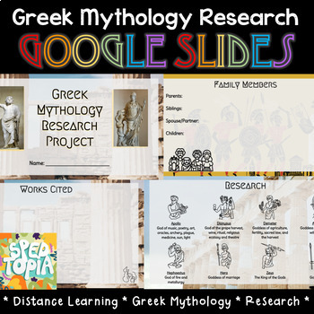 Preview of Greek Mythology Research Google Slides: Distance Learning