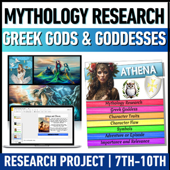 Preview of Greek Mythology Research Project - Greek Gods and Goddesses Activity - Odyssey