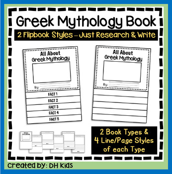 Preview of Greek Mythology Research, Myths Flip Book, Stories from Ancient Greece