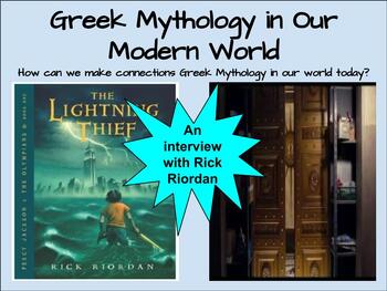 Preview of Greek Mythology Rick Riordan Interview Analysis Assignment