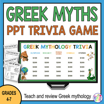 Preview of Greek Mythology Trivia Game - Mount Olympus - Gods and Goddesses