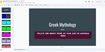 Preview of Greek Mythology Unveiled: Google Slideshow Presentation Adventure